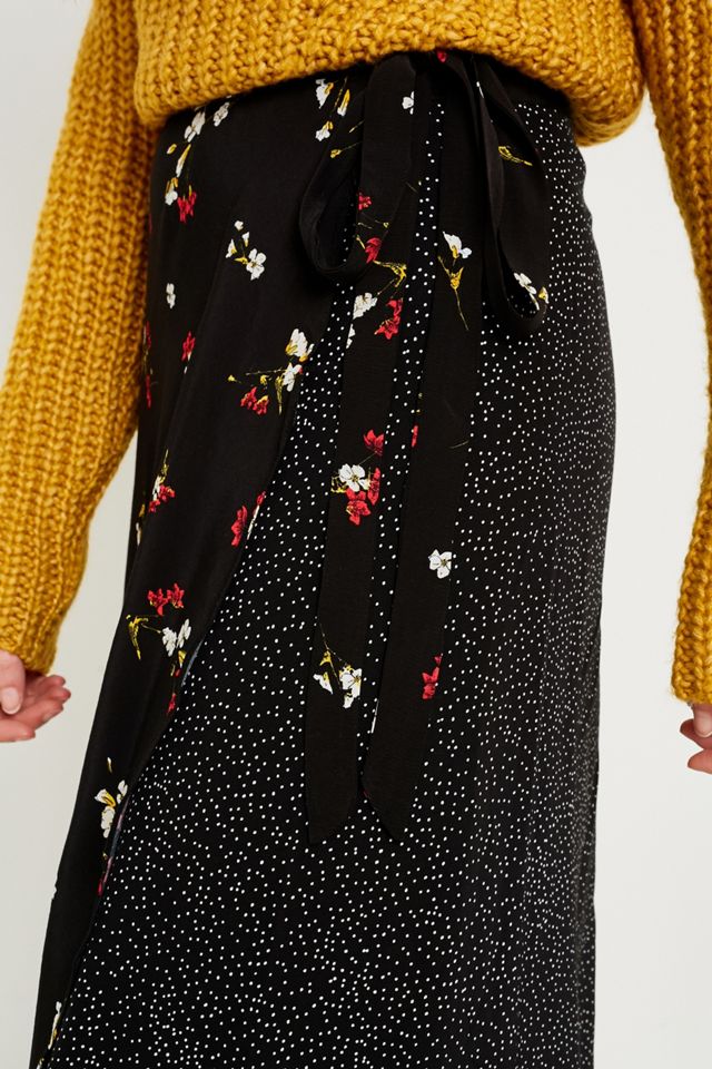 UO Mixed Print Wrap Maxi Skirt #5
