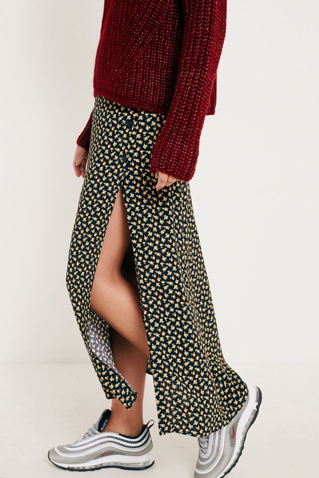 UO Daisy Button-Side Midaxi Skirt #3
