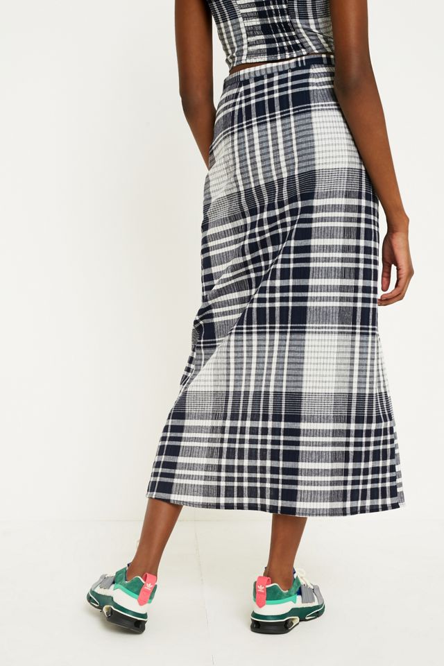 UO Check Side-Button Skirt #3