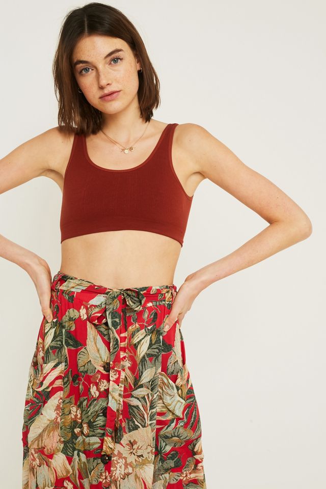 UO Tropical Leaf Button-Through Midi Skirt #2