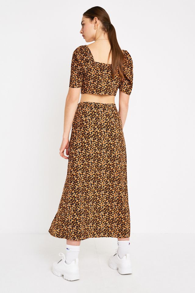 Urban Outfitters – Geblümter, geschnürter Maxirock #2