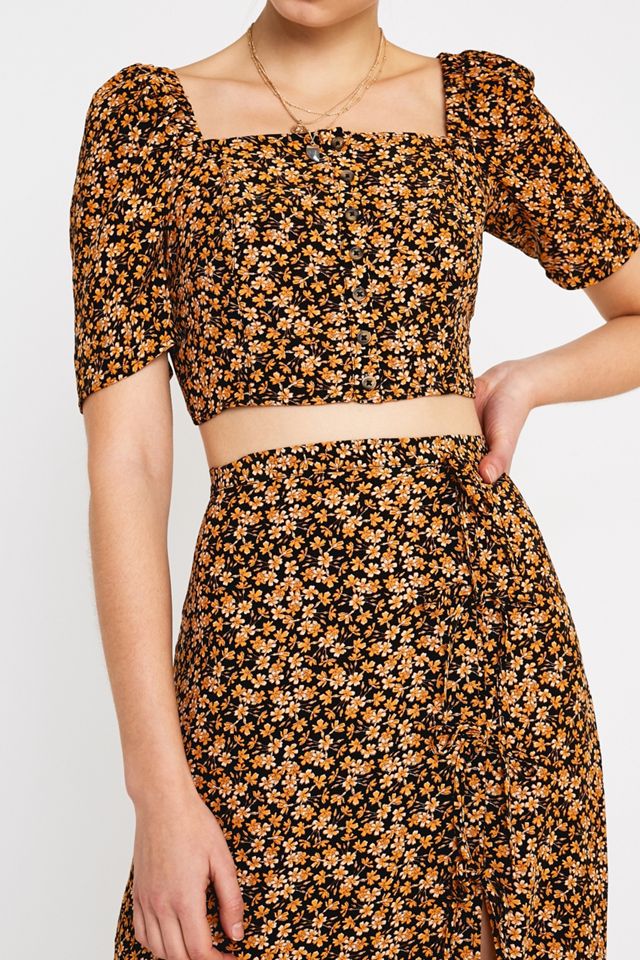 Urban Outfitters – Geblümter, geschnürter Maxirock #3