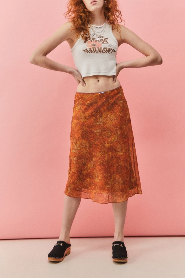 UO Paisley Print Chiffon Midi Skirt #2