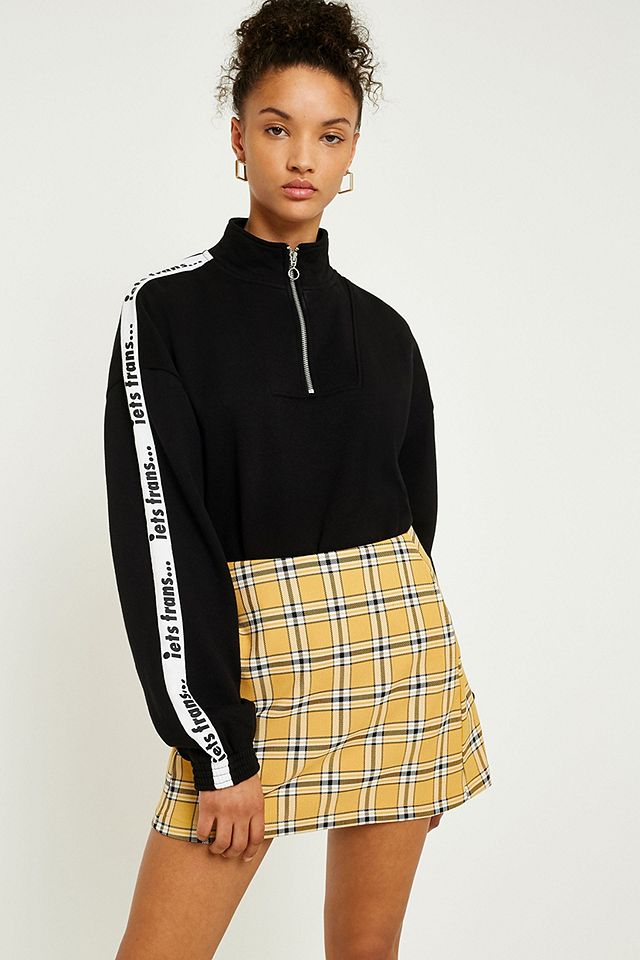 UO Mustard Yellow Checked Pelmet Skirt | Urban Outfitters UK