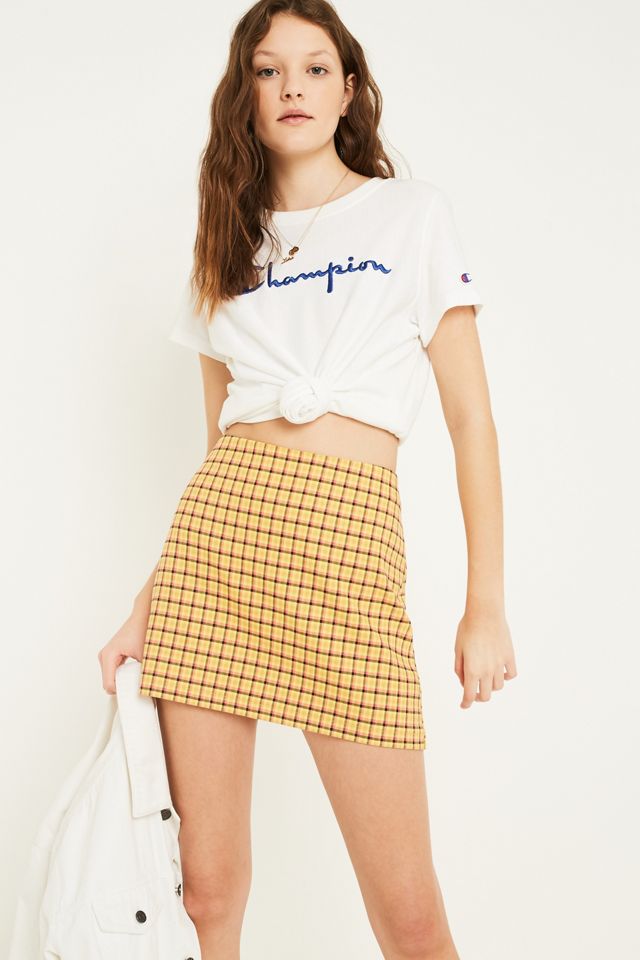 UO Yellow Check Pelmet Skirt #1