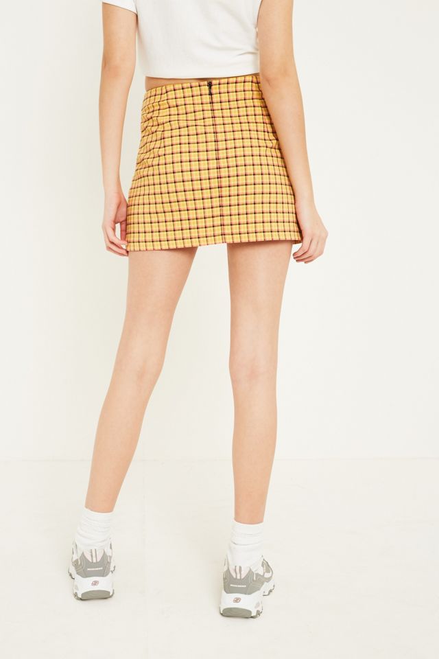 UO Yellow Check Pelmet Skirt #5