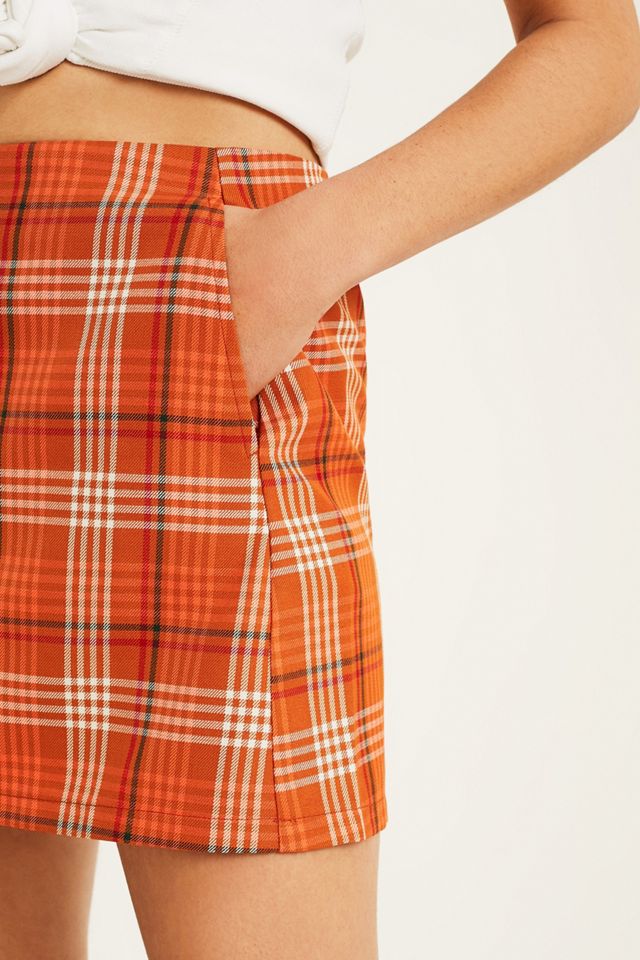 UO Orange Check Pelmet Skirt #2