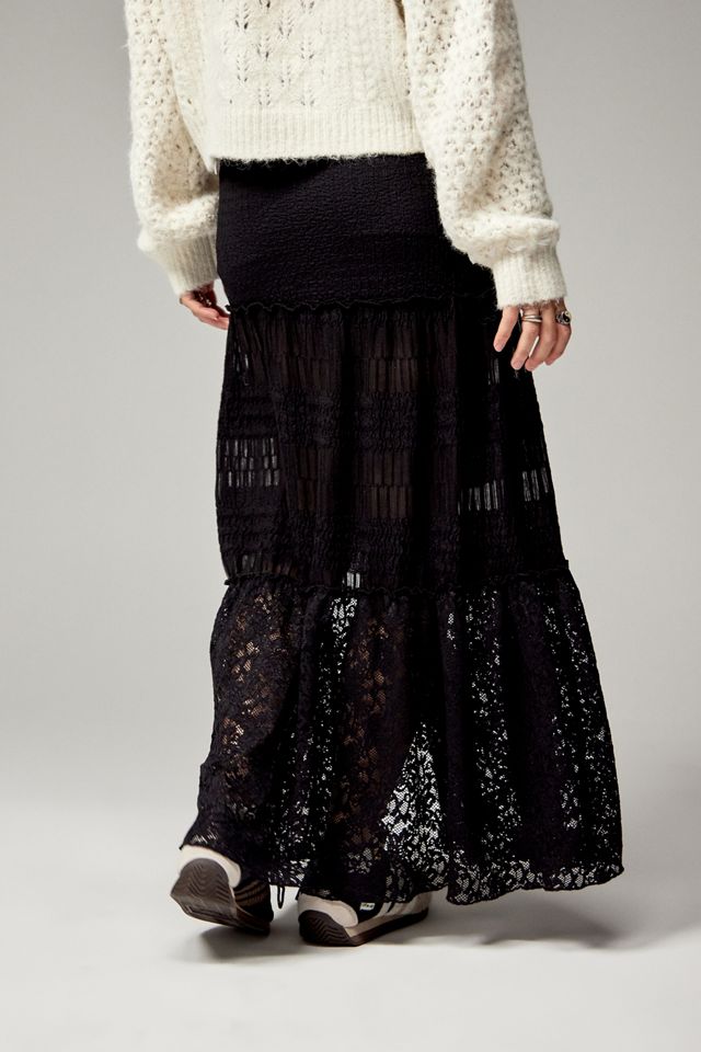 UO Bella Textured Prairie Maxi Skirt #3