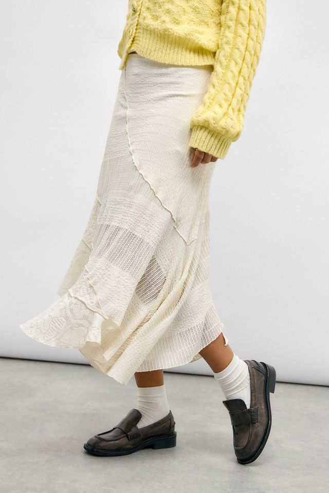 UO Textured Asymmetric Midi Skirt #1