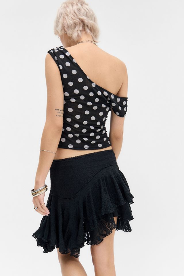 UO Textured High-Low Mini Skirt #3