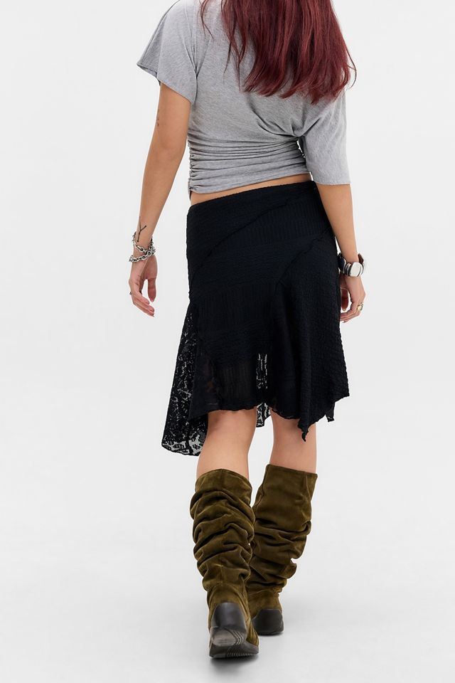 UO Arlo Textured Awkward Midi Skirt  #3