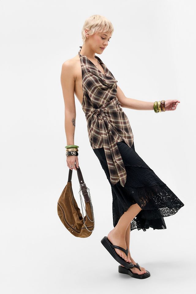 Falda Midi Incómoda Texturizada UO #1
