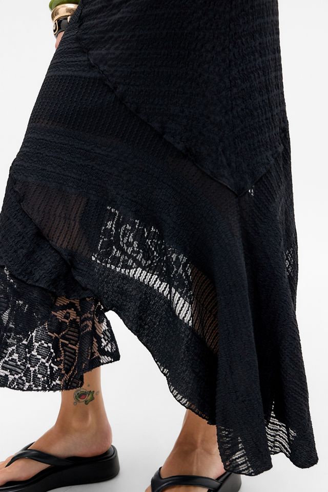 Falda Midi Incómoda Texturizada UO #2