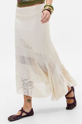 UO Textured Awkward Midi Skirt