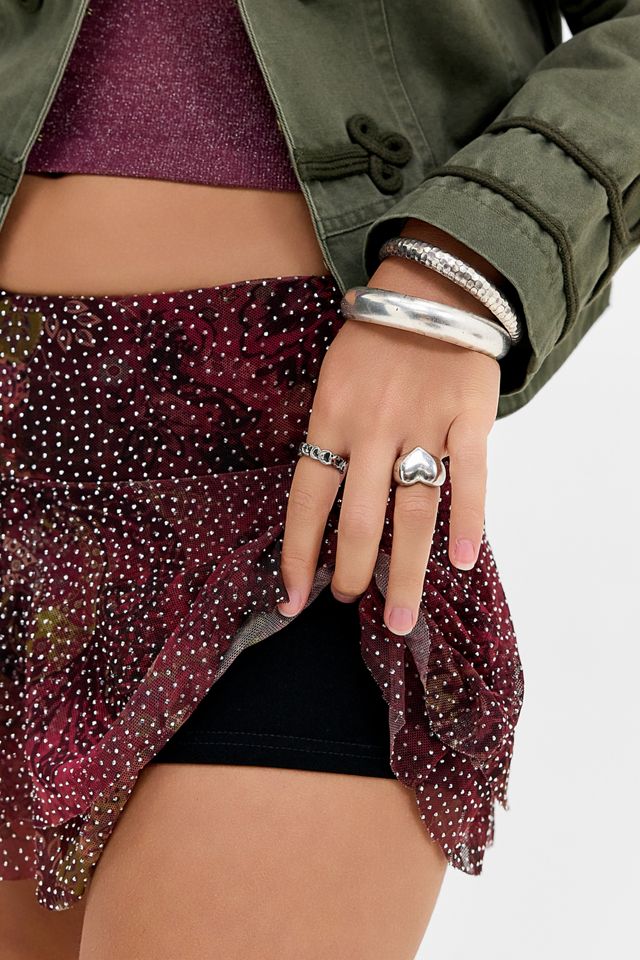 Mini jupe-short Belle en maille texturée avec strass thermocollants UO #2