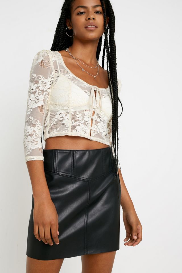 Faux leather outlet skirt urban outfitters