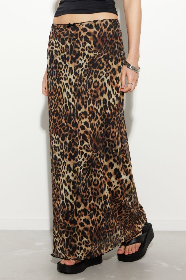 Full leopard print maxi skirt best sale