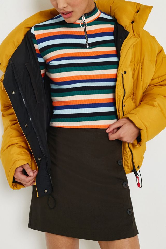 UO Shelly Twill Button-Down Mini Falda #5