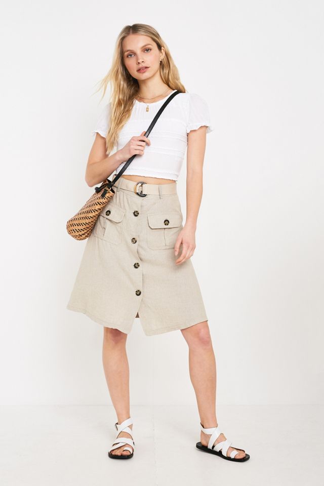 Urban Outfitters – Geknöpfter Utility-Midirock „Shree“ #2