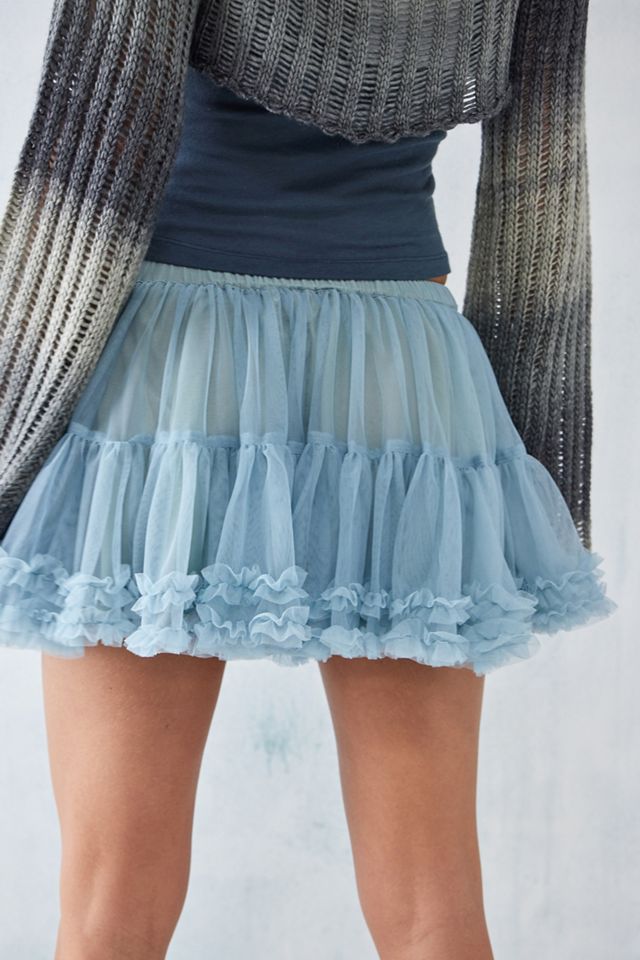 UO - Mini-jupe ultra-courte style tutu en tulle bleu #3