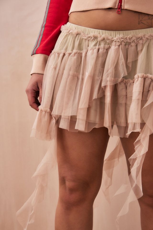 UO Asymmetrical Spliced Tulle Mini Skirt  #6