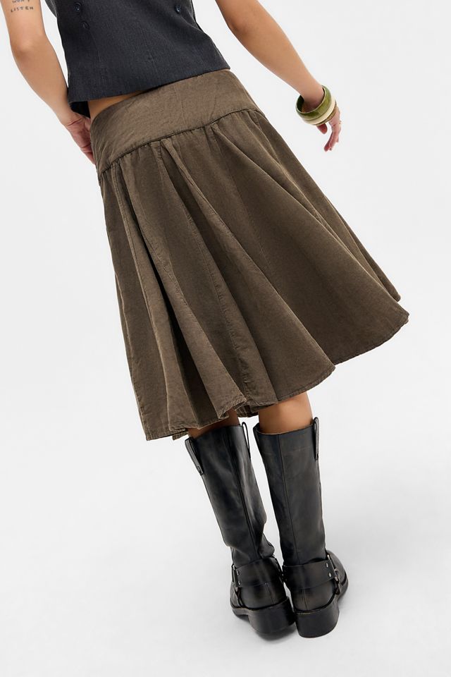 Kimchi Blue Olga Corduroy Godet Midi Skirt #3