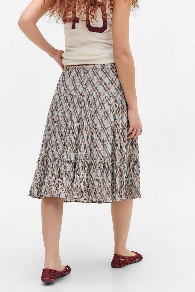 Falda Midi Awkward Arrugada a Cuadros Betty de UO #3
