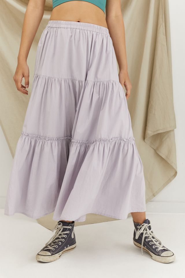 UO Penelope Prairie Poplin Midi Skirt #1