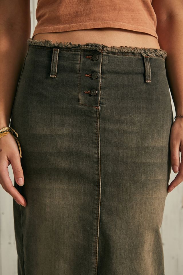 Jupe longue en denim taille basse BDG #1