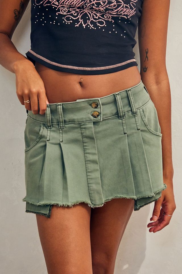 BDG Khaki Sydney Low-Rise Mini Skirt  #1