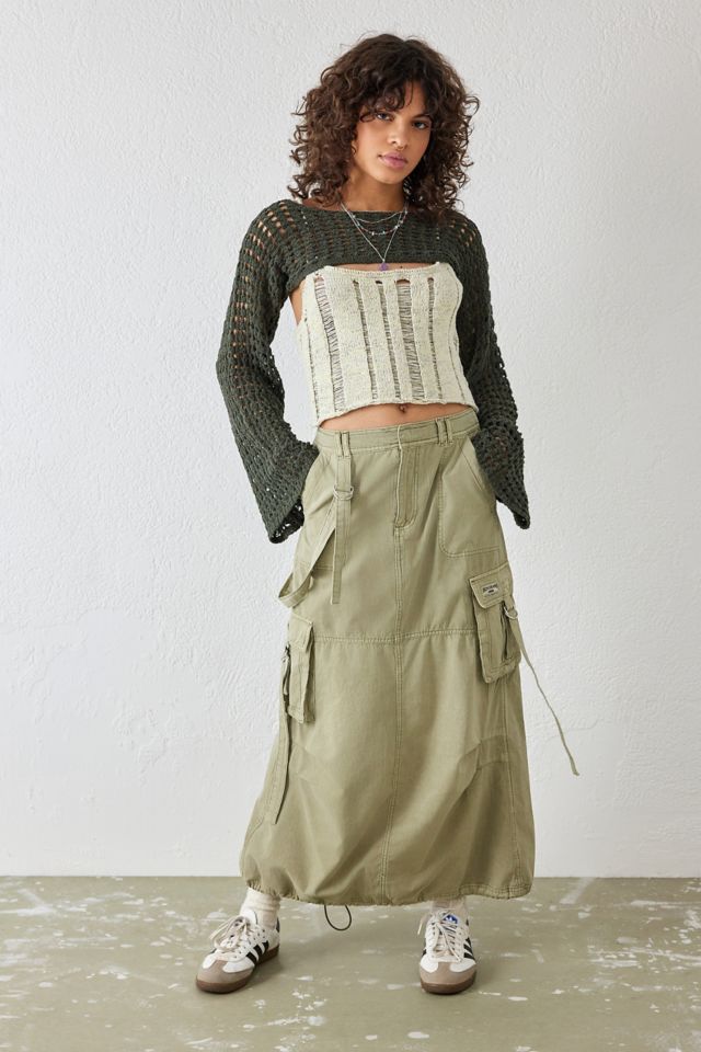 Long maxi outlet skirt green