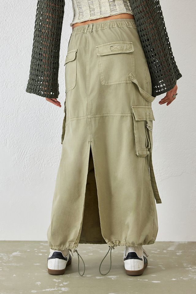 UO Green Strappy Cargo Maxi Gonna  #3