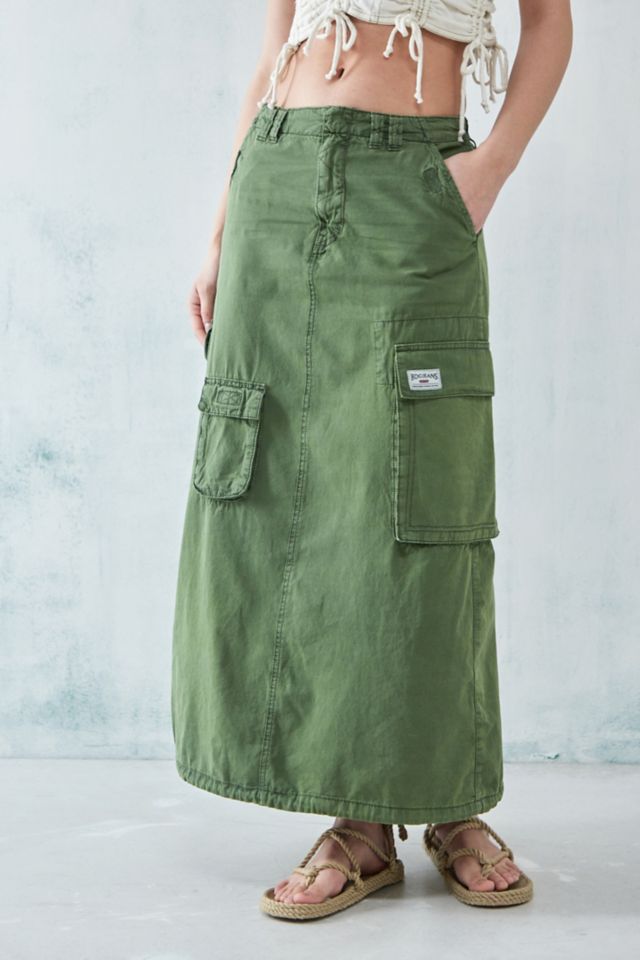 Khaki maxi hot sale skirt