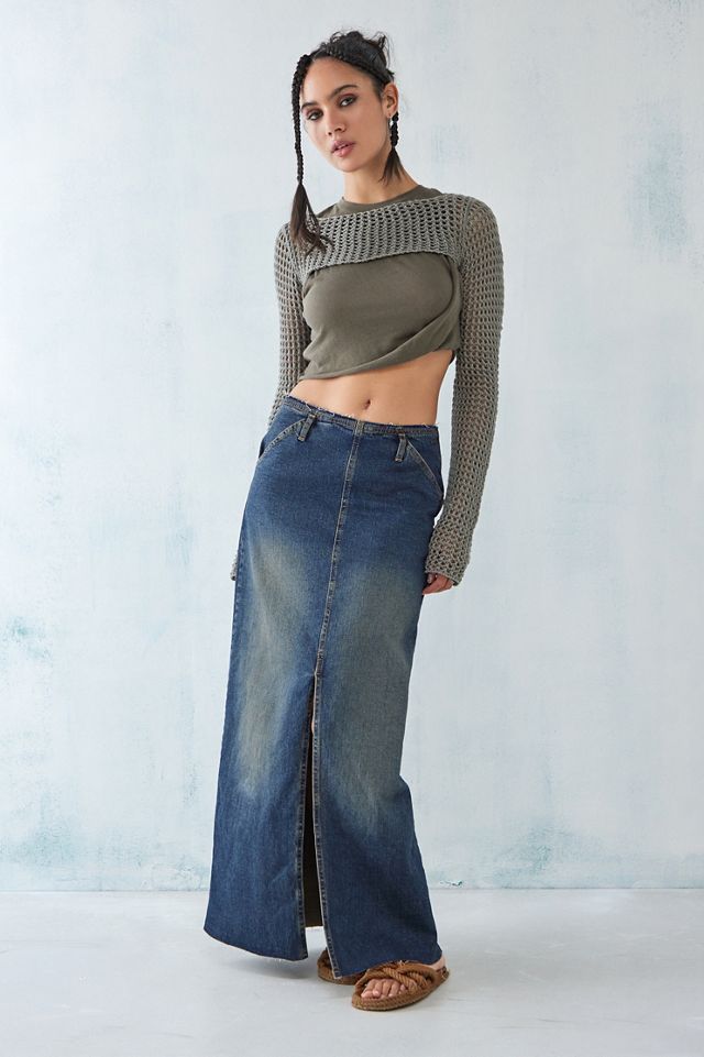 BDG Tinted Stretch Denim Maxi Split Skirt #1