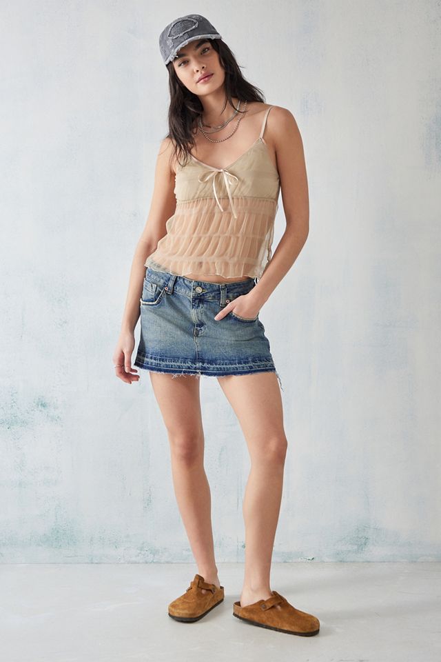 【U LAN】Gra Washing Denim Mini Skirt Gra Washing Denim Mini Skirt - ULAN | 60% - Asian Fashion