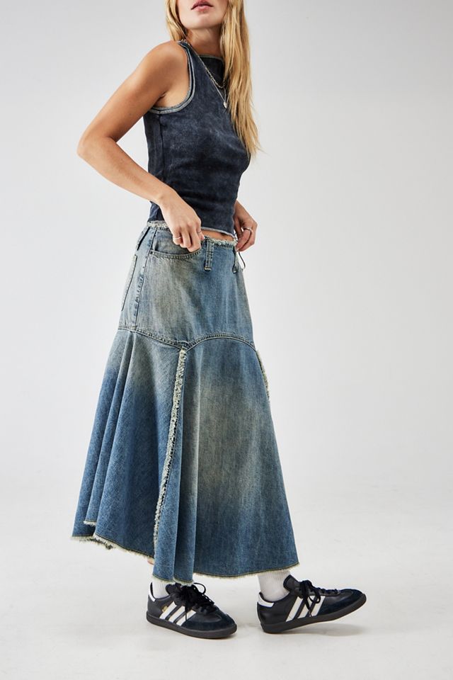 BDG Washed Denim Basque Midi Skirt #3