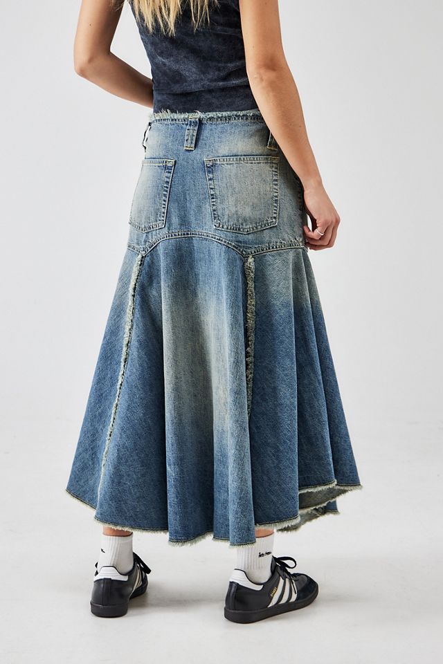 BDG Washed Denim Basque Midi Skirt #4