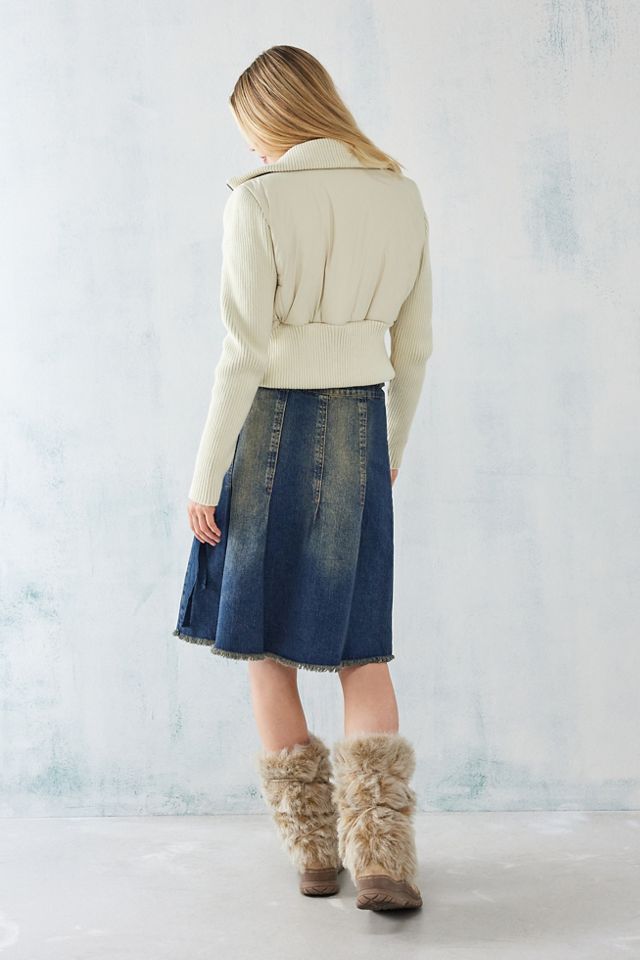Jupe mi-longue en denim teinté BDG Beck #3