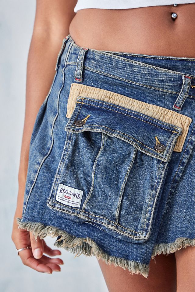 Jupe portefeuille en denim Emma BDG avec poche #2