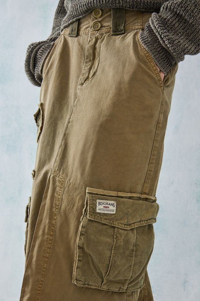 Gonna Lunga Maxi in Velluto a Coste con Tasche Utility BDG Tracy #1