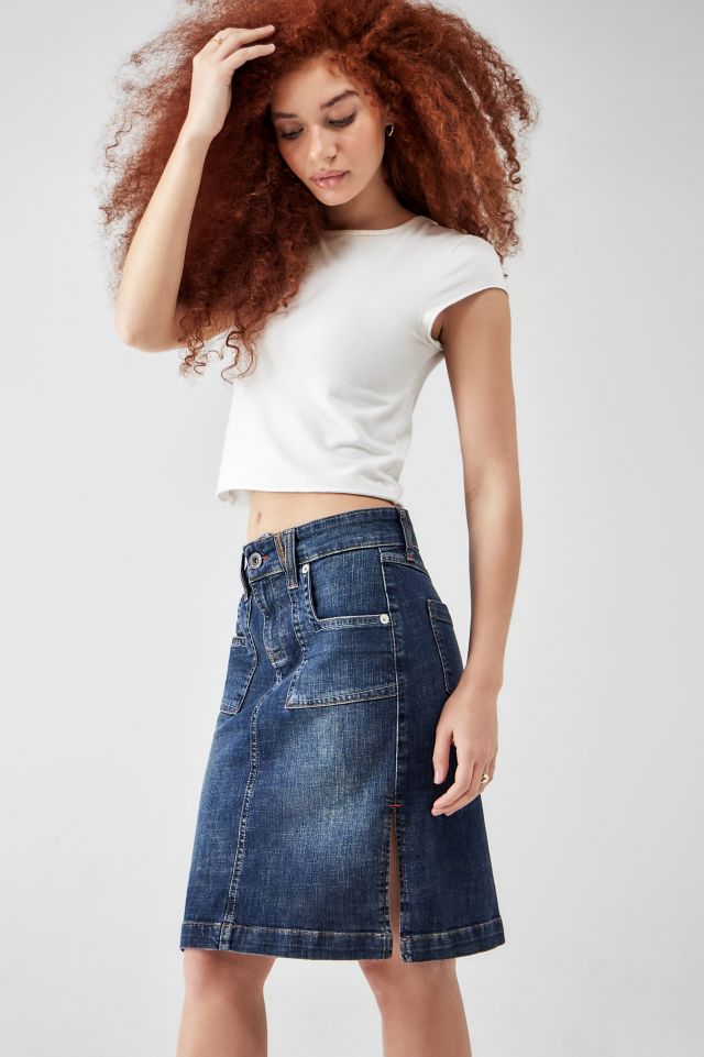 Free people maddie denim sales skirt