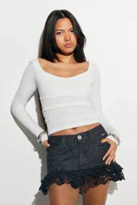 BDG Ultimate Lace Denim Mini Skirt Urban Outfitters UK