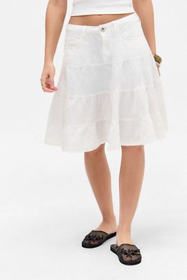 UO Sienna Linen Midi Skirt