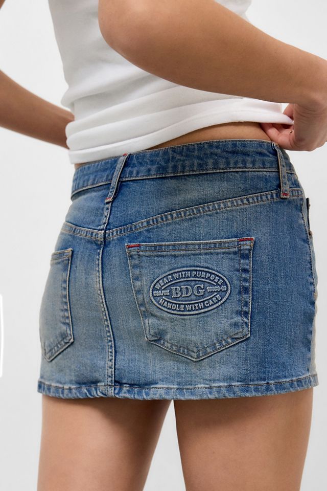 Minifalda de Denim Ultimate de Color Azul Medio BDG #3
