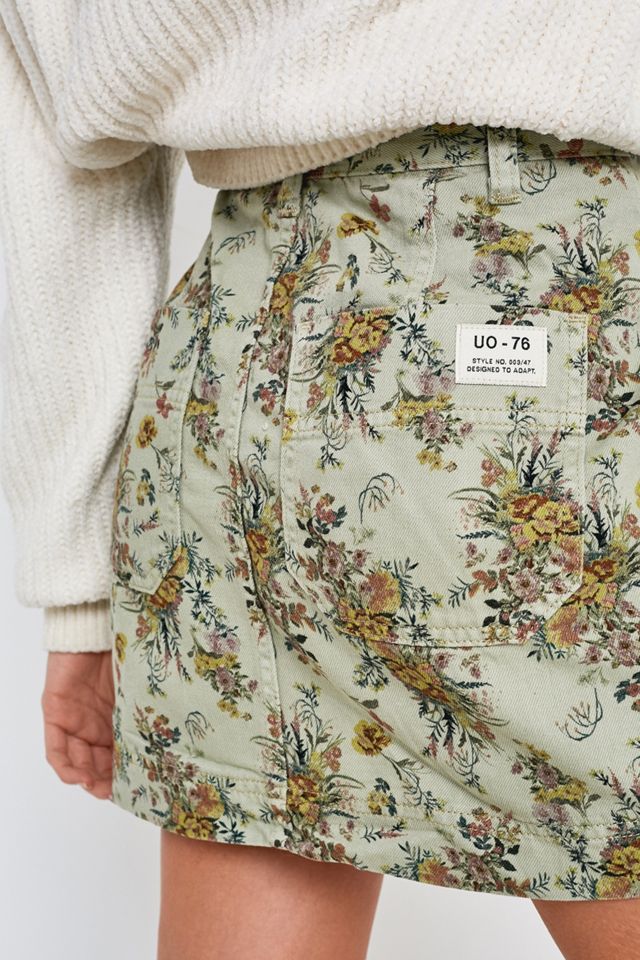 BDG Floral Denim Mini Skirt #1