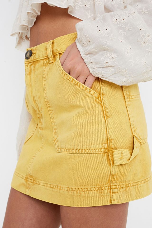 BDG Yellow Utility Carpenter Skirt #1