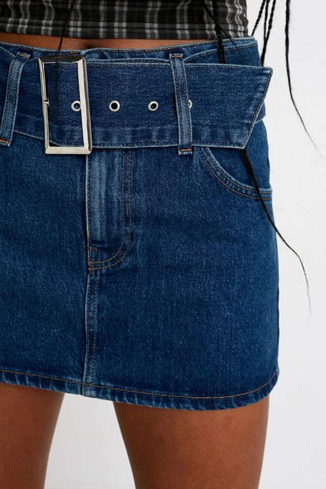 UO Belted Denim Super Mini Skirt #1