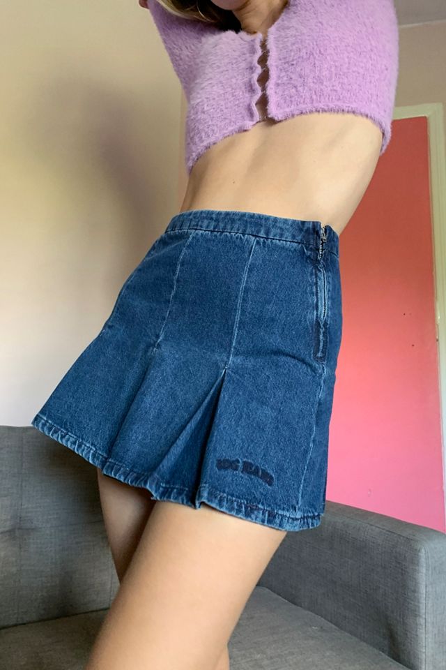 BDG Boxy Pleated Denim Kilt Mini Skirt #2