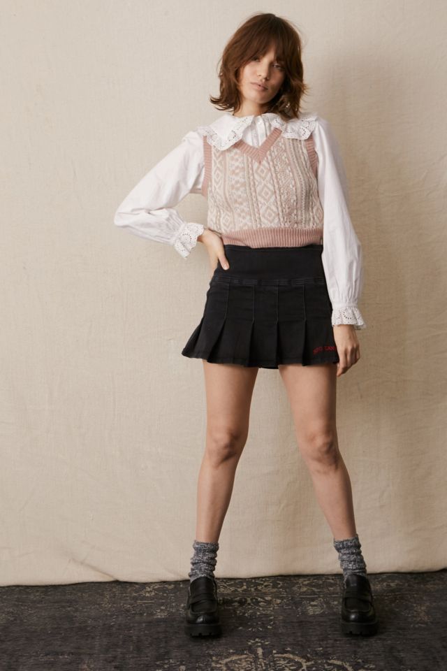 Urban outfitters black denim 2024 skirt