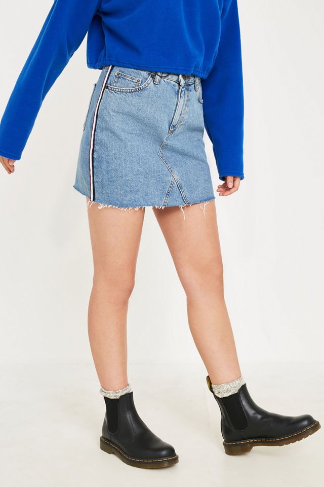 BDG Side Stripe Notched Denim Mini Skirt #1